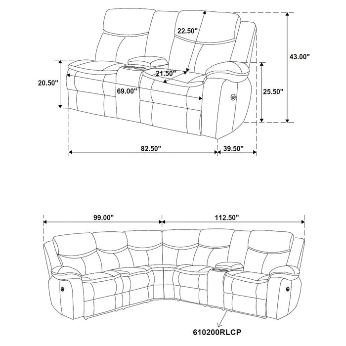 Sycamore Power Reclining Sectional Sofa