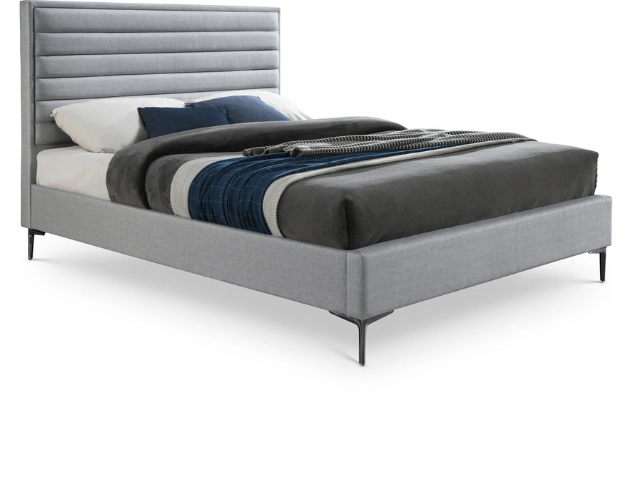 Hunter Grey Linen Queen Bed