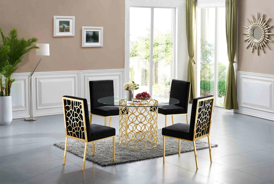 Opal Black Velvet Dining Chair