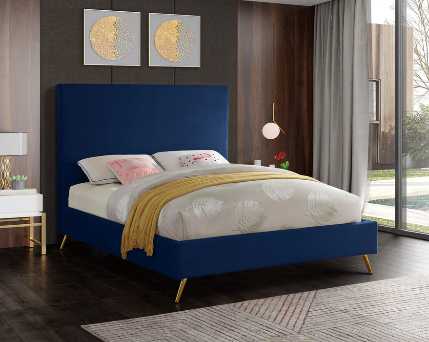 Jasmine Navy Velvet King Bed