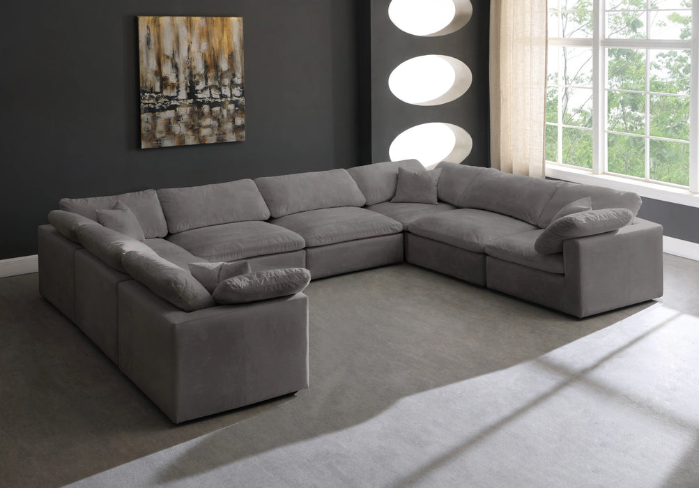 Cozy Grey Velvet Cloud Modular Sectional