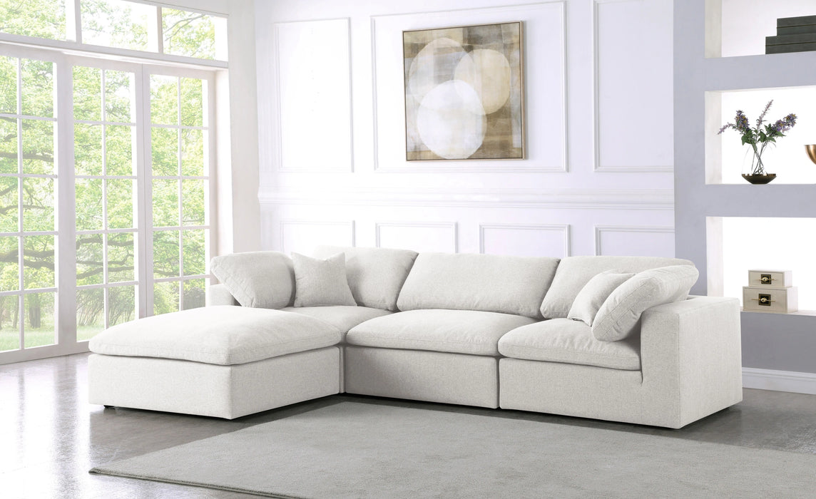 Serene Cream Linen Fabric Deluxe Cloud Modular Sectional