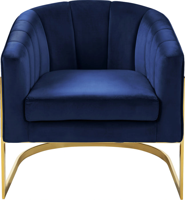 Carter Navy Velvet Accent Chair