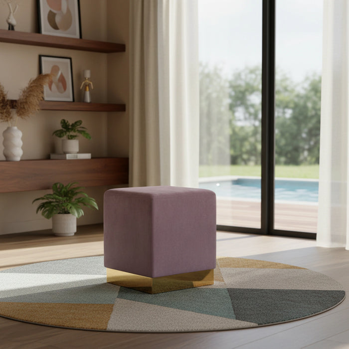 Jax Pink Velvet Ottoman/Stool