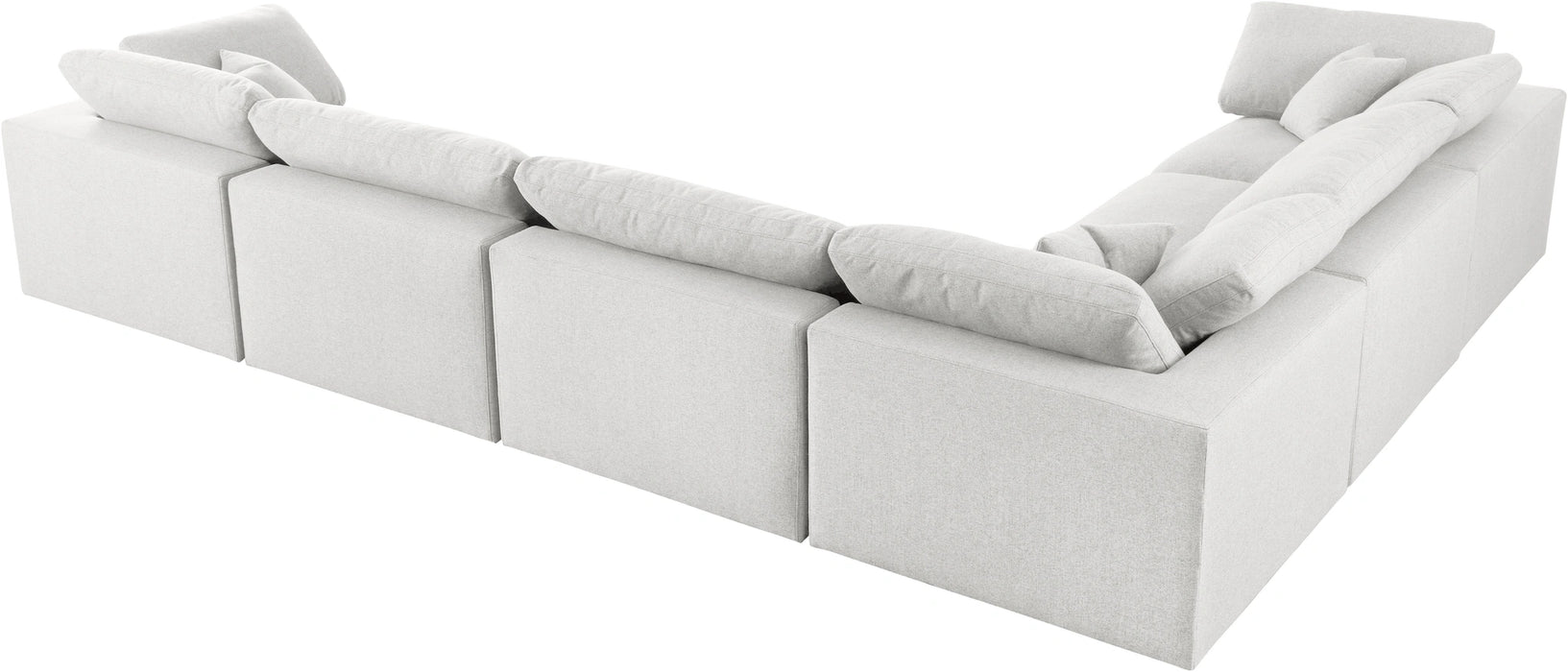 Serene Cream Linen Fabric Deluxe Cloud Modular Sectional