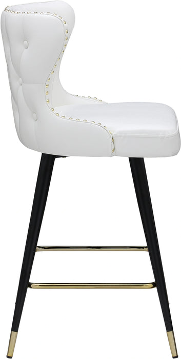 Hendrix White Faux Leather Counter/Bar Stool