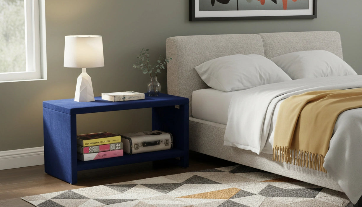 Cleo Navy Velvet Night Stand
