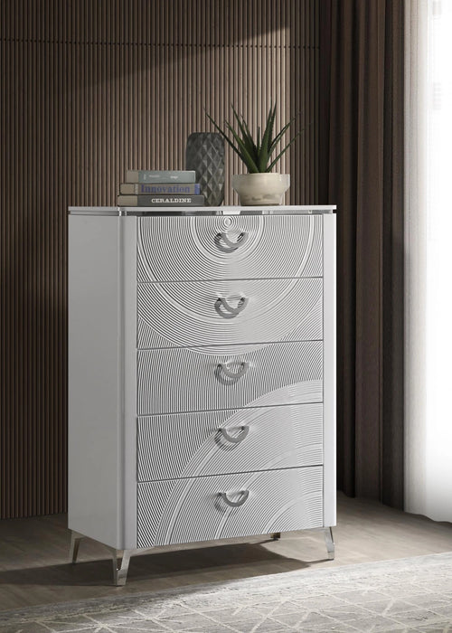 White Bevel Mirror