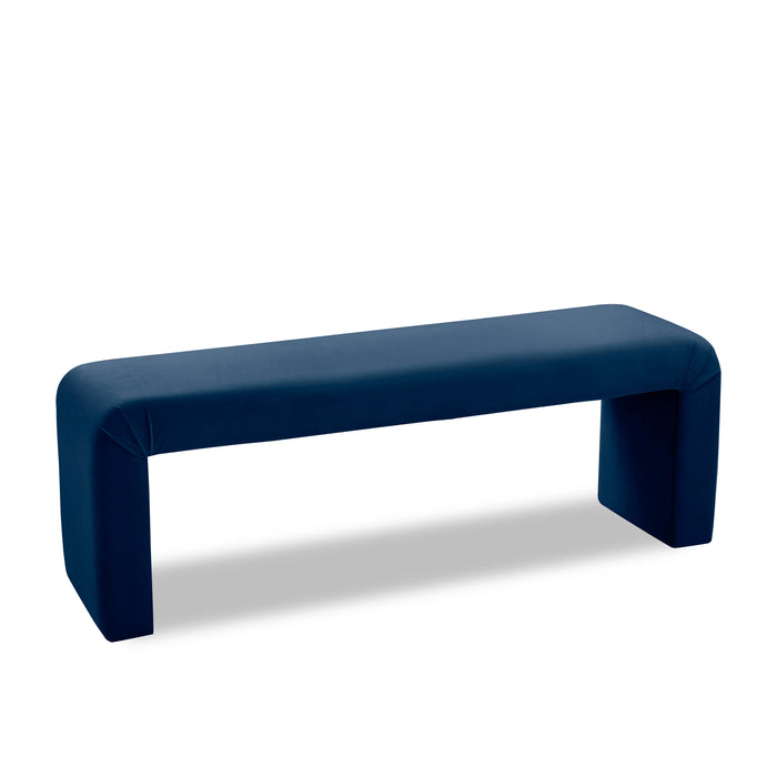 Minimalist Navy Velvet Bench