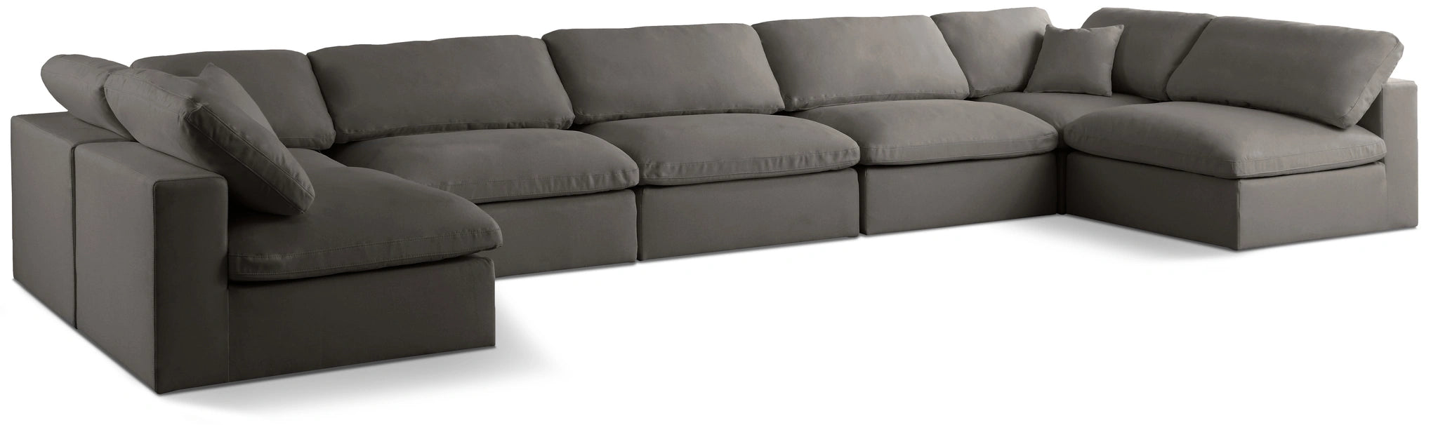 Plush Grey Velvet Standard Cloud Modular Sectional