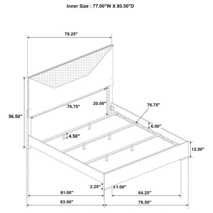 Ives Panel Bed with LED Lighting
