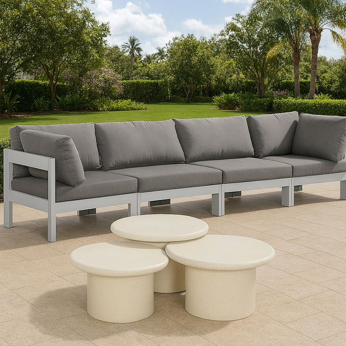 Nizuc Grey Waterproof Fabric Outdoor Patio Modular Sofa