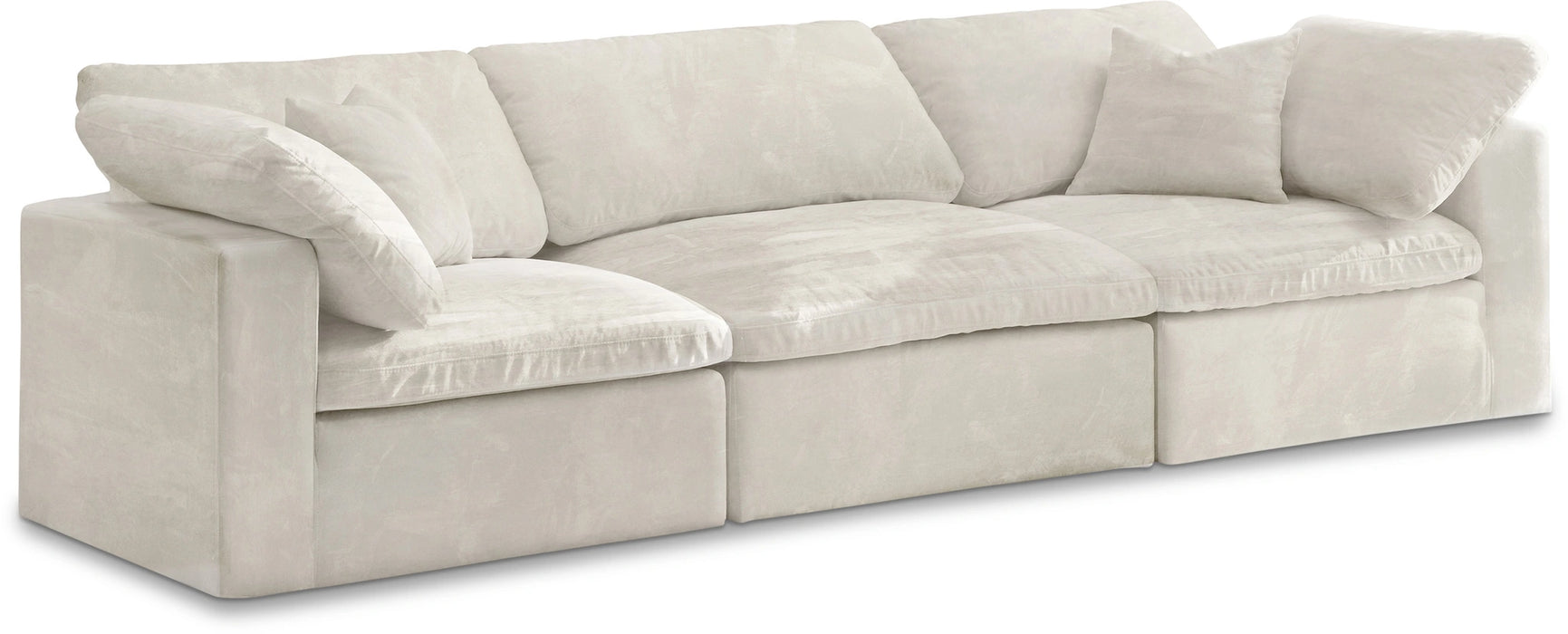 Cozy Cream Velvet Cloud Modular Sofa