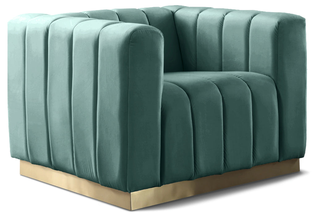 Marlon Mint Velvet Chair