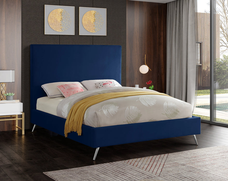 Jasmine Navy Velvet King Bed