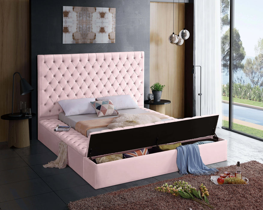 Bliss Pink Velvet Full Bed (3 Boxes)