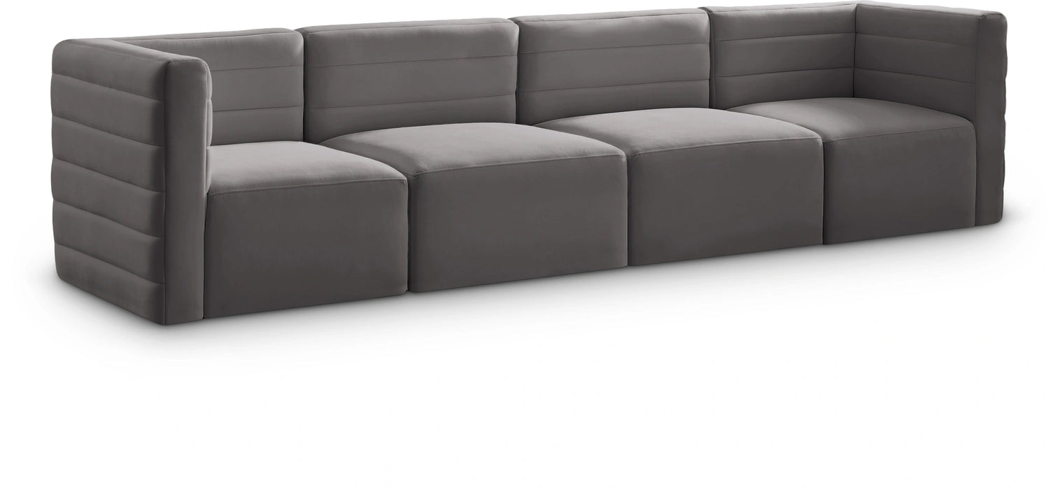 Quincy Grey Velvet Modular Sofa